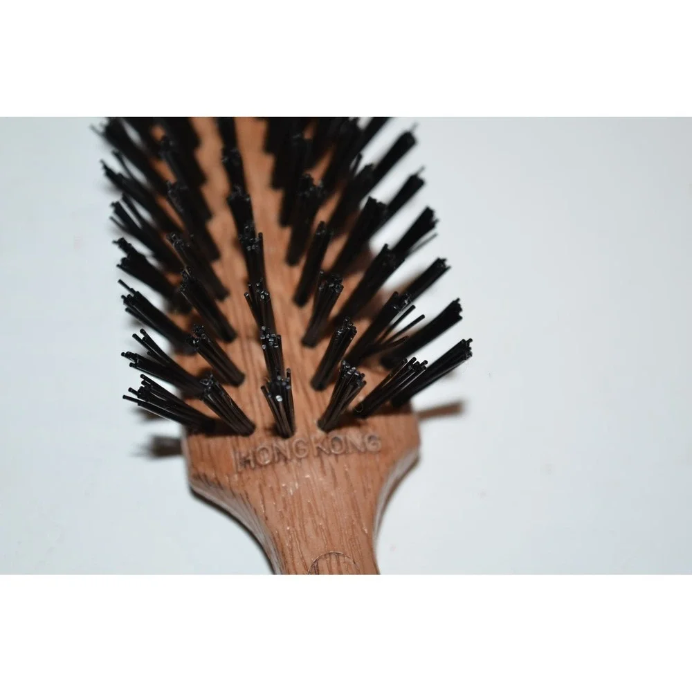 Vtg Goody Hair Brush Faux Wood Hair Nylon Bristle Brush Hong Kong